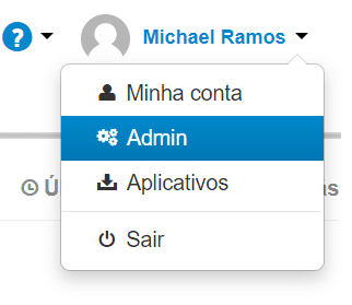 Area de administracao no menu McFile