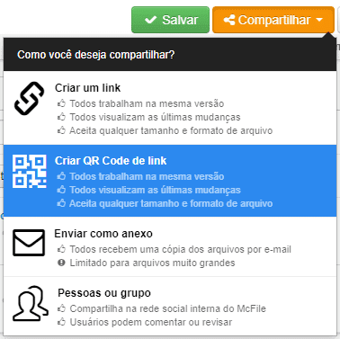 Compartilhar por QR Code